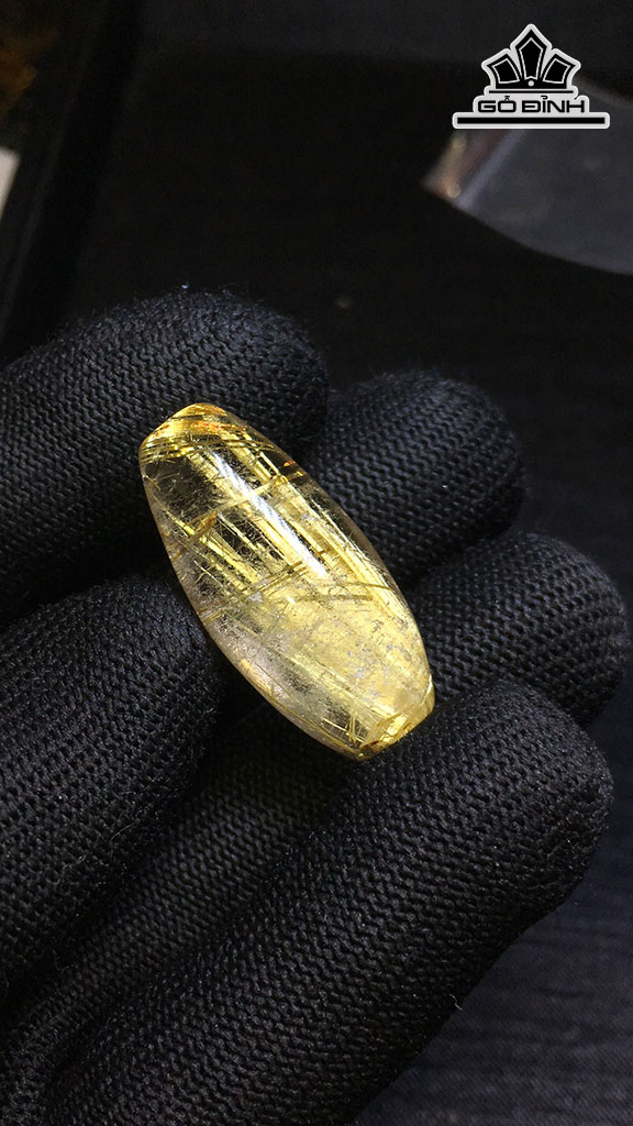 Lu Thống Đá Thạch Anh Tóc Vàng Cao 31,1 Ngang 14,7 Sâu 13,8 (mm) 9,3gr