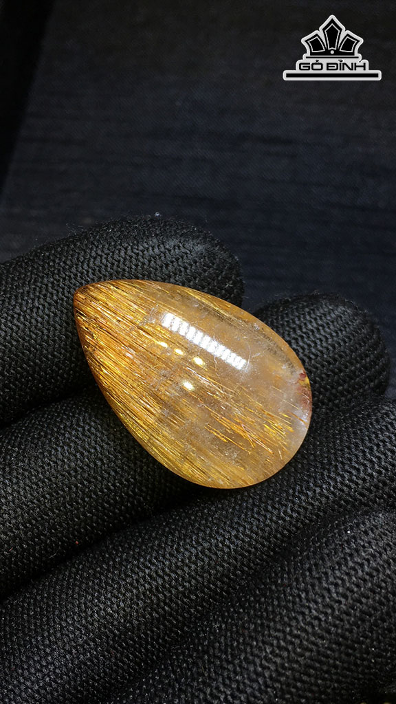 Mặt Dây Chuyền Đá Thạch Anh Tóc Vàng Cao 32,4 Ngang 20,6 Sâu 9,4 (mm) 8gr