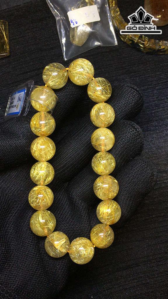 Vòng Tay Đá Thạch Anh Đường Kính Hạt 12,5 (mm) 46,5gr
