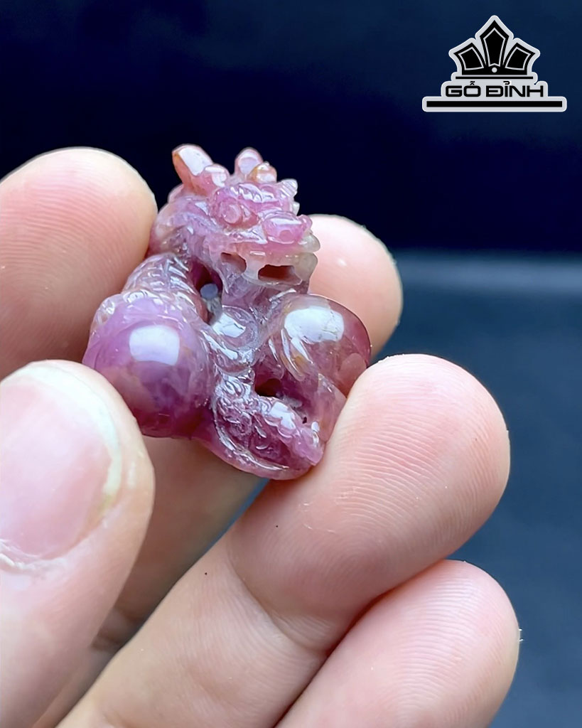 Mặt Dây Chuyền Thần Long Phun Châu Đá Ruby Cao 34,3 Ngang 31,6 Sâu 16,9 (mm) 99cts