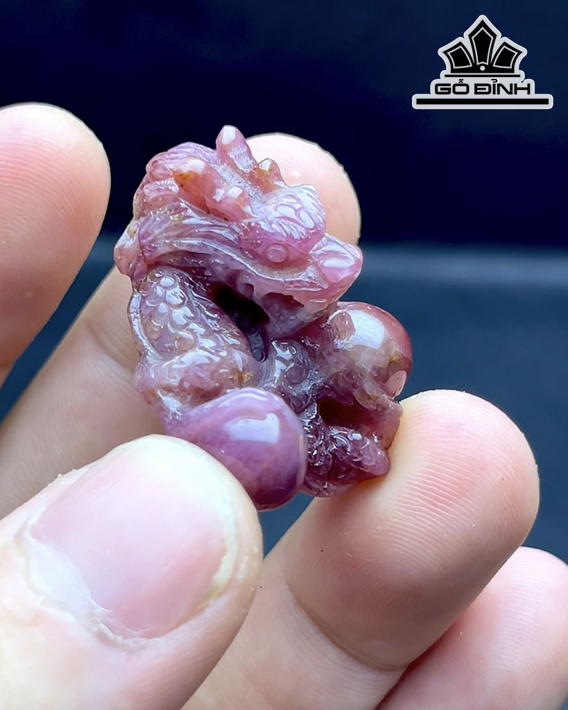 Mặt Dây Chuyền Thần Long Phun Châu Đá Ruby Cao 34,3 Ngang 31,6 Sâu 16,9 (mm) 99cts