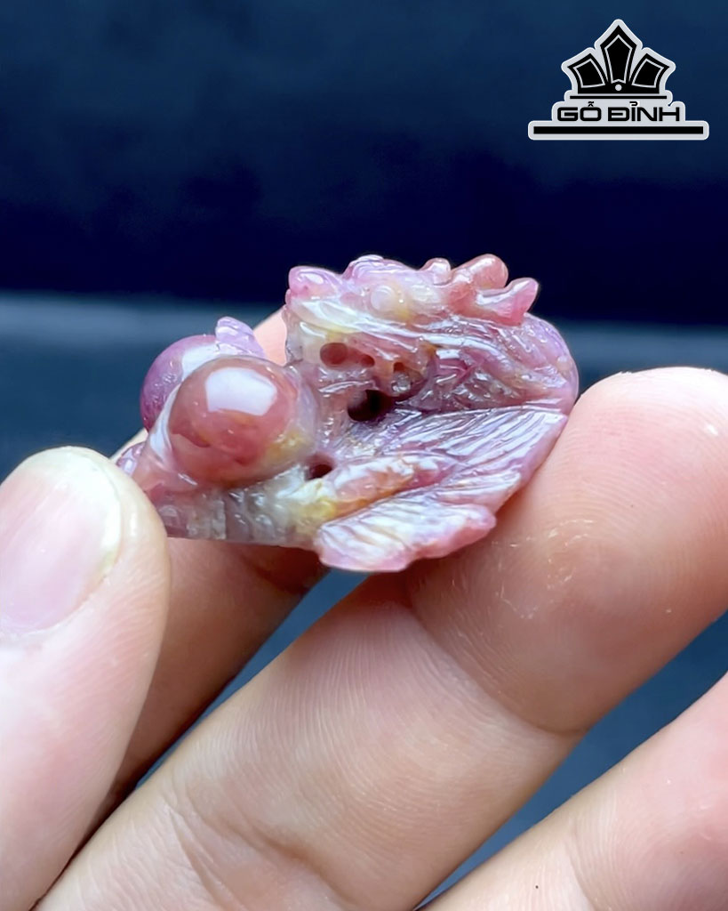 Mặt Dây Chuyền Thần Long Phun Châu Đá Ruby Cao 34,3 Ngang 31,6 Sâu 16,9 (mm) 99cts