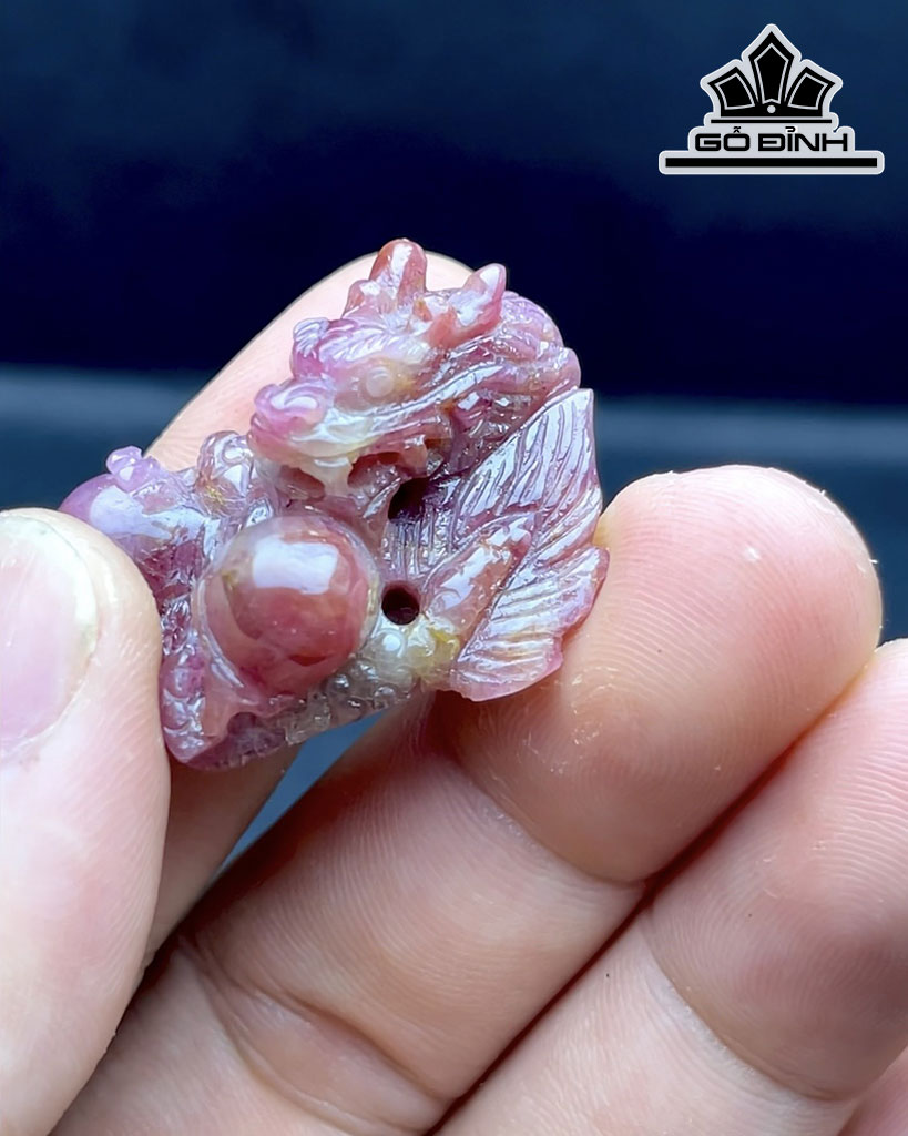 Mặt Dây Chuyền Thần Long Phun Châu Đá Ruby Cao 34,3 Ngang 31,6 Sâu 16,9 (mm) 99cts