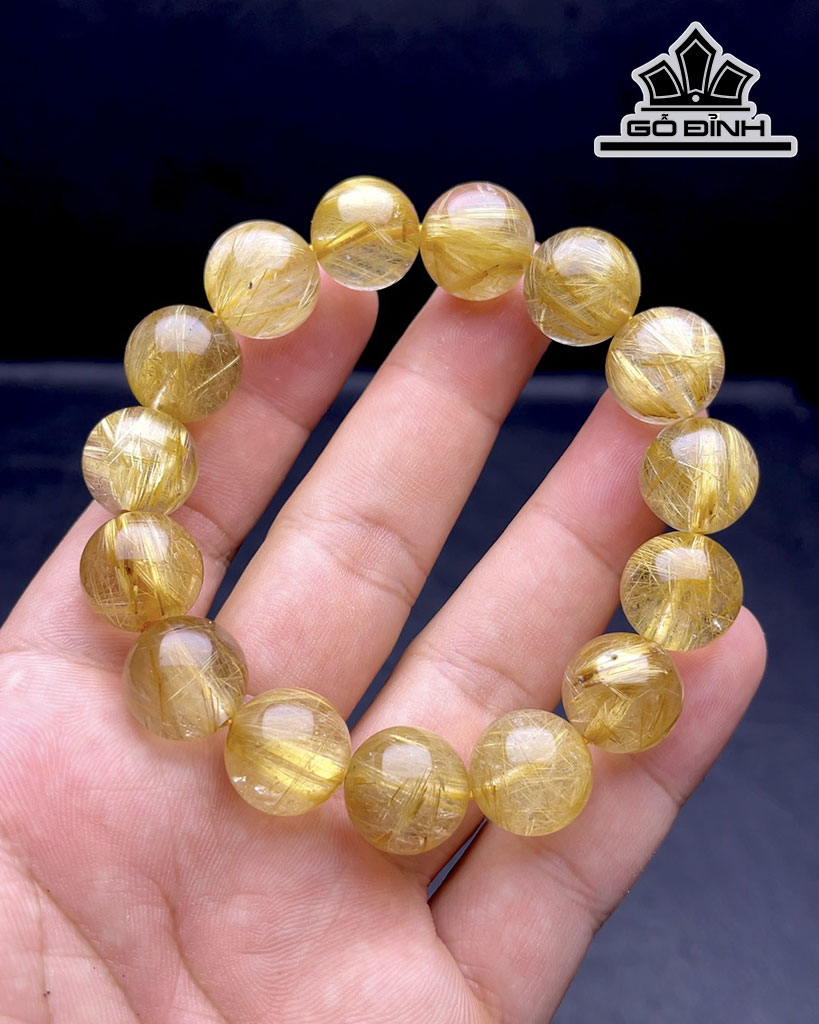 Vòng Tay Đá Thạch Anh Đường Kính Hạt 15 (mm) 74,5gr