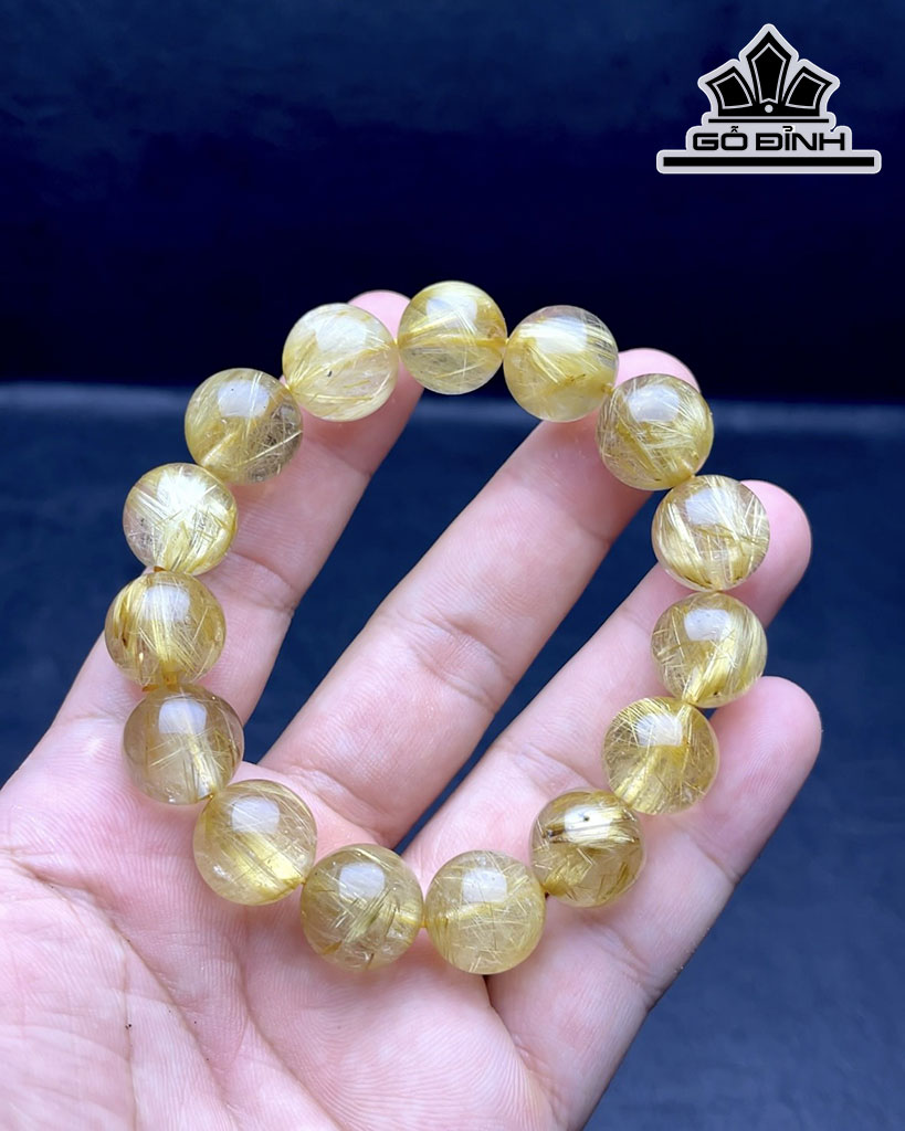 Vòng Tay Đá Thạch Anh Đường Kính Hạt 15 (mm) 74,5gr