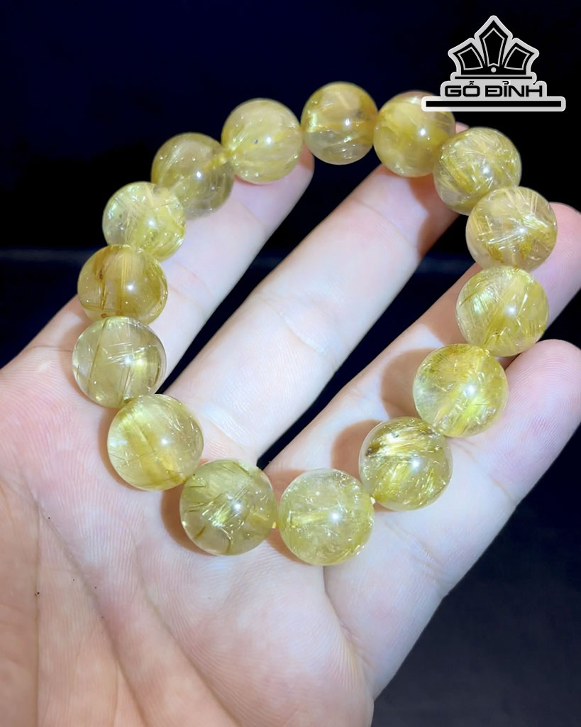 Vòng Tay Đá Thạch Anh Đường Kính Hạt 15 (mm) 74,5gr