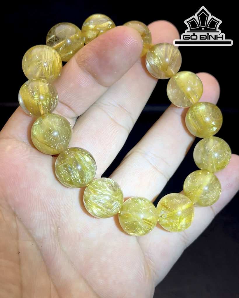 Vòng Tay Đá Thạch Anh Đường Kính Hạt 15 (mm) 74,5gr