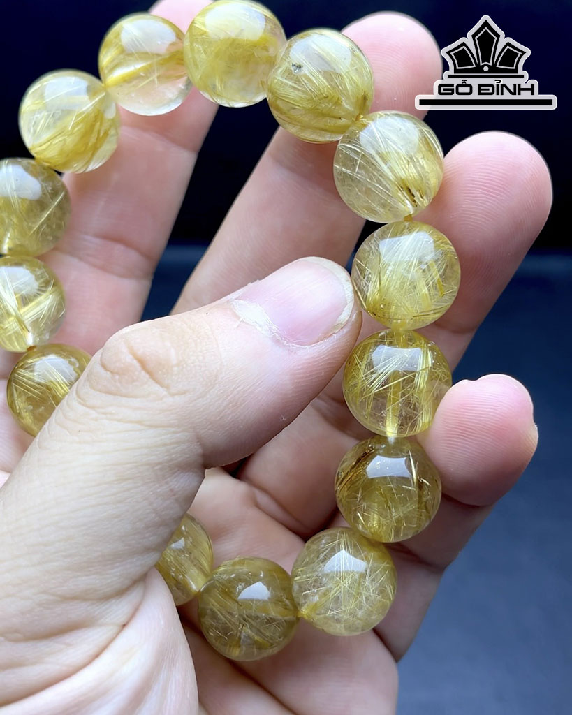 Vòng Tay Đá Thạch Anh Đường Kính Hạt 15 (mm) 74,5gr