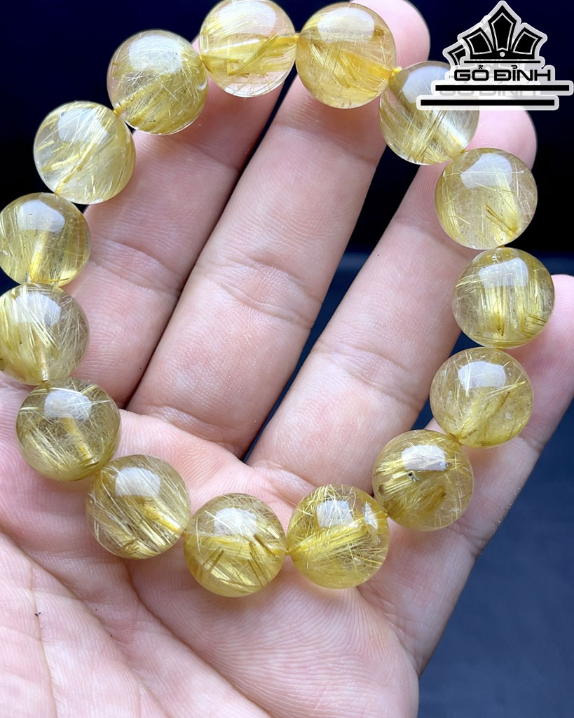 Vòng Tay Đá Thạch Anh Đường Kính Hạt 15 (mm) 74,5gr