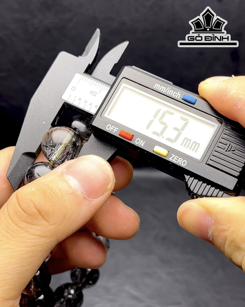 Vòng Tay Đá Thạch Anh Tóc Đen Đường Kính Hạt 15 (mm) 76gr