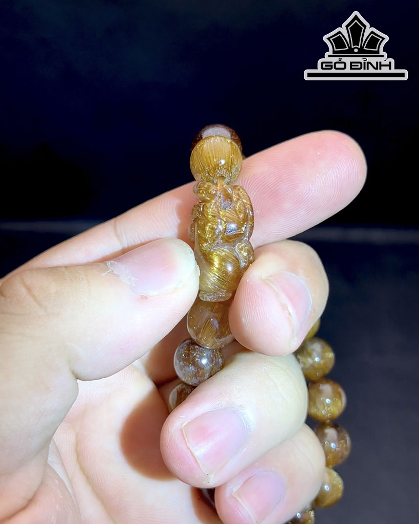 Vòng Tay Đá Thạch Anh Tóc Đỏ Đường Kính Hạt 10 (mm) 32,5gr