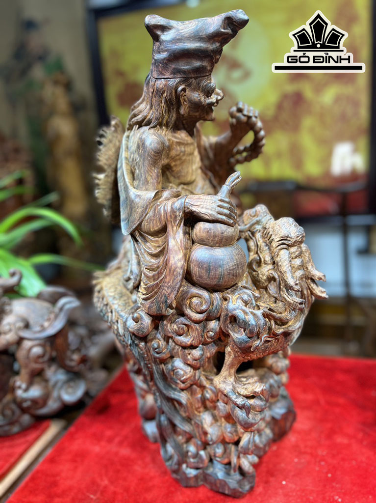 Tượng Tế Công Gỗ Trắc Cao 58 Ngang 32 Sâu 32 (cm)