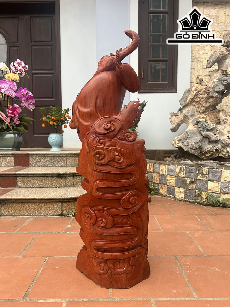 Tượng Đạt Ma Sư Tổ Gỗ Hương Cao 100 Ngang 32 Sâu 25 (cm)
