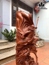 Tượng Đạt Ma Sư Tổ Gỗ Hương Cao 121 Ngang 47 Sâu 22 (cm)