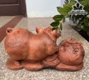Tượng Heo Gỗ Hương Ngang 26 Cao 18 Sâu 18 (cm)