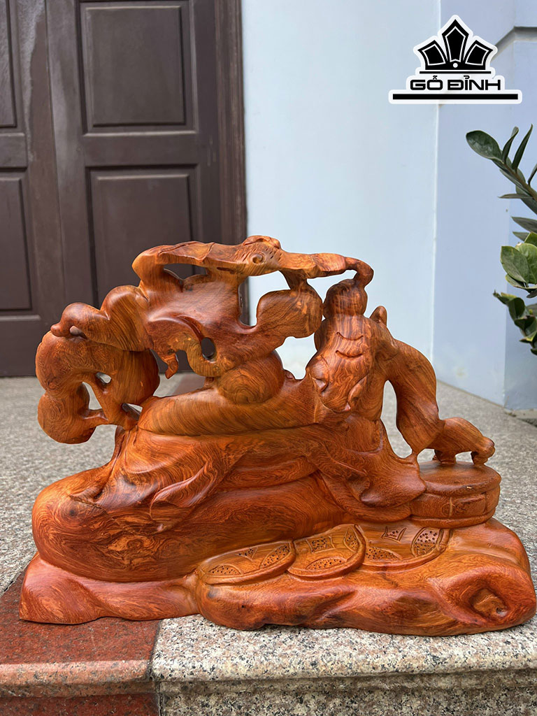 Tượng Phật Di Lặc Gỗ Hương Ngang 42 Cao 31 Sâu 19 (cm)