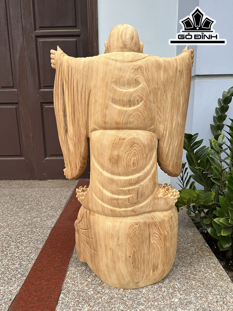 Tượng Phật Di Lặc Gỗ Ngọc Am Cao 89 Ngang 50 Sâu 20 (cm)