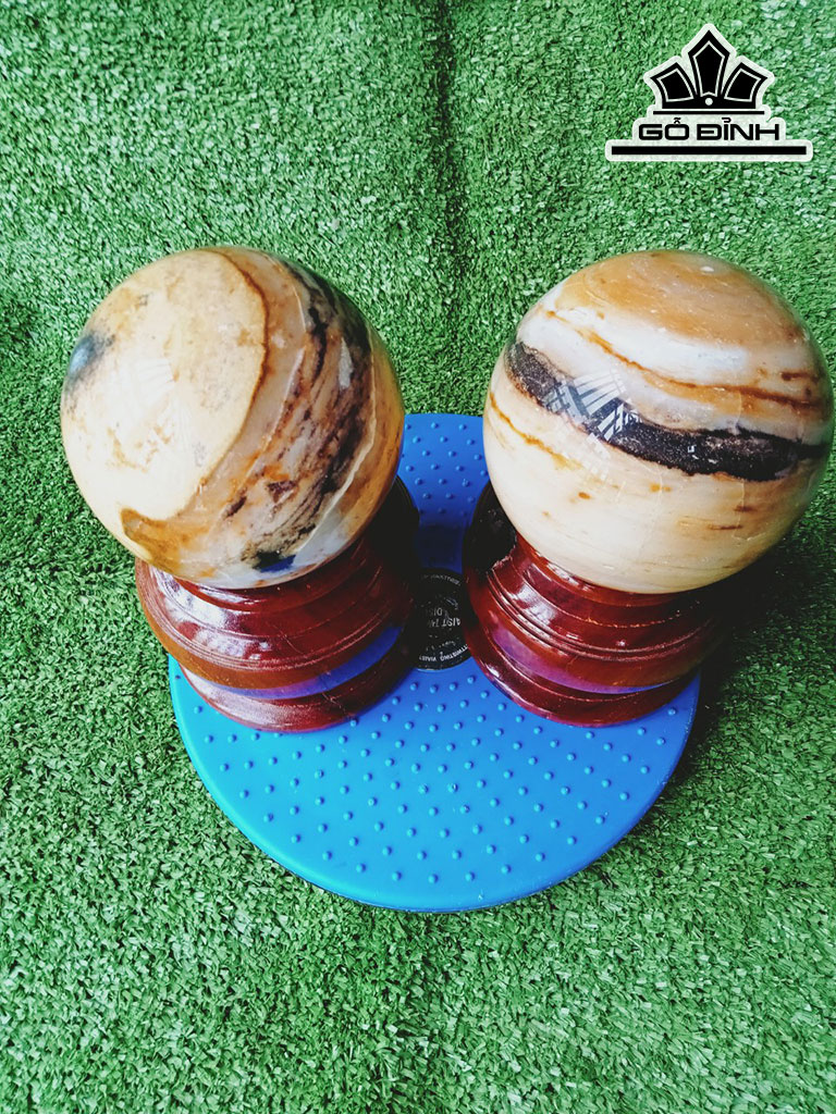 Bi Cầu Gỗ Hóa Ngọc Đường Kính 10,5 (cm) 4,2kg