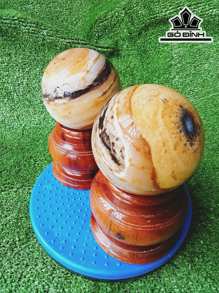 Bi Cầu Gỗ Hóa Ngọc Đường Kính 10,5 (cm) 4,2kg