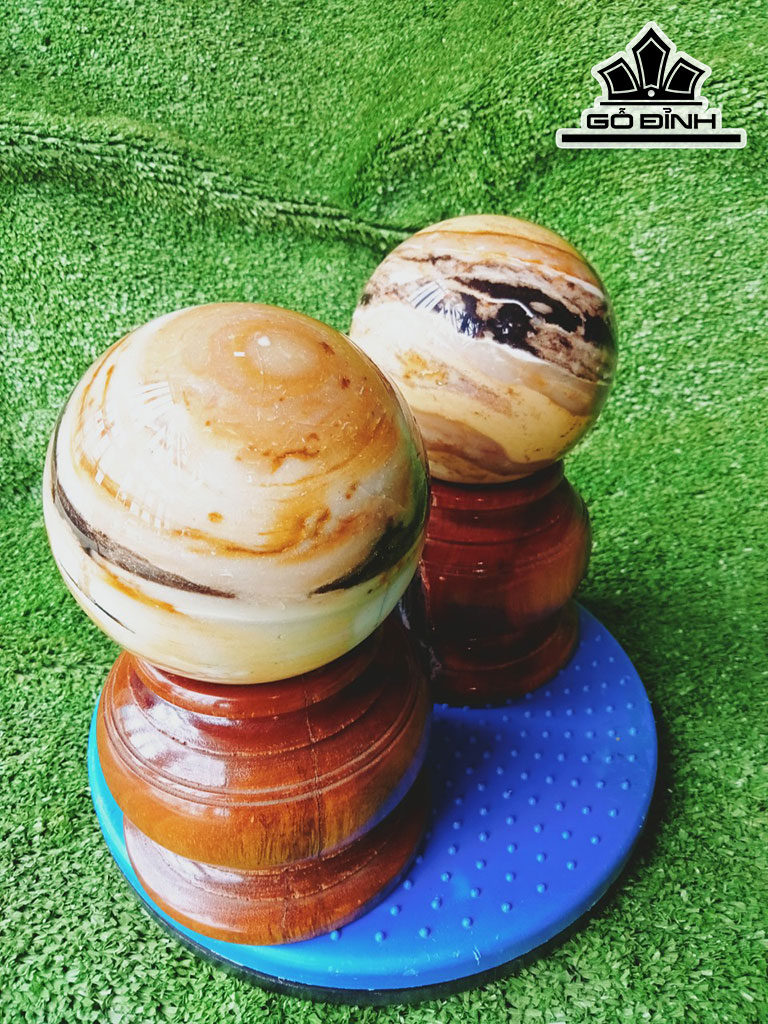 Bi Cầu Gỗ Hóa Ngọc Đường Kính 10,5 (cm) 4,2kg