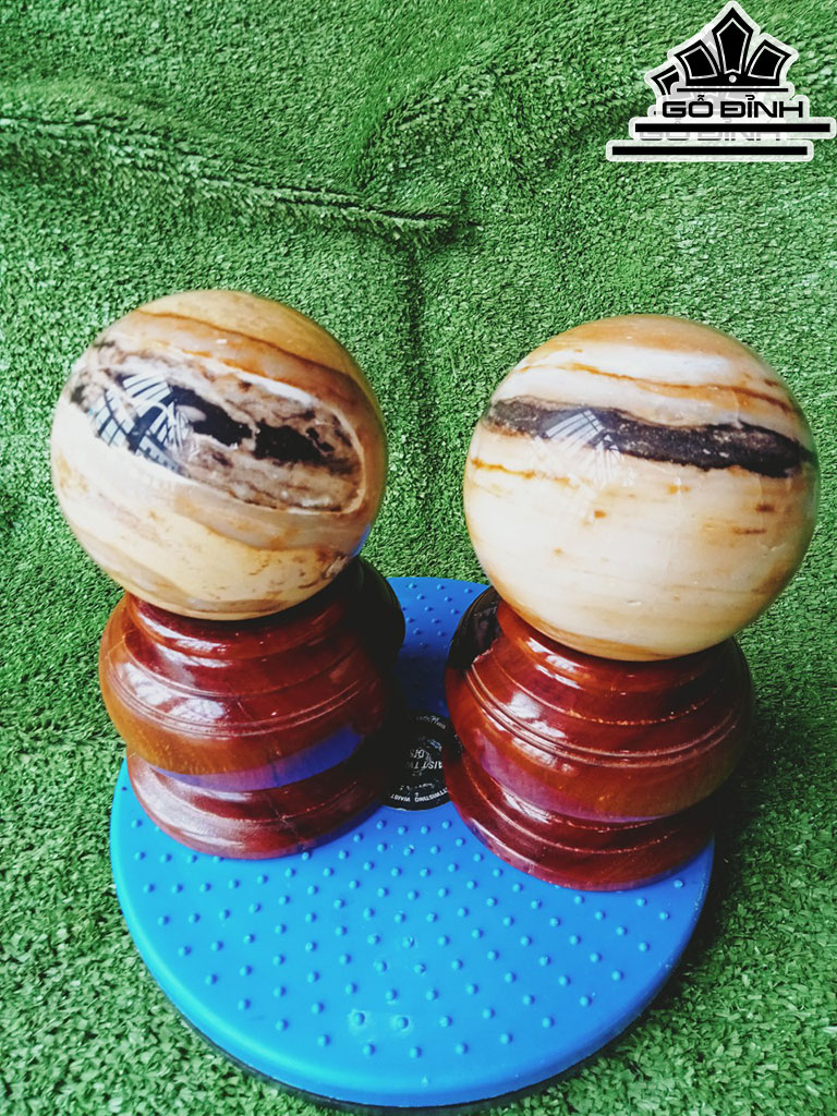 Bi Cầu Gỗ Hóa Ngọc Đường Kính 10,5 (cm) 4,2kg