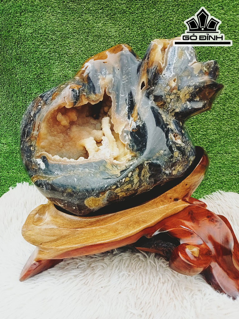 Cặp Song Long Đá Ngọc Hoàng Long Cao 15 (cm)