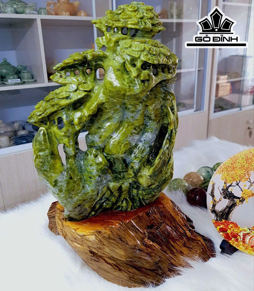 Tác Phẩm Cây Tùng Đá Cẩm Thạch Cao 36 Ngang 24 Sâu 20 (cm) 7,5kg