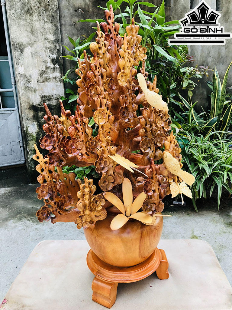 Bình Hoa Gỗ Hương Cao 83 Ngang 52 Sâu 32 (cm)