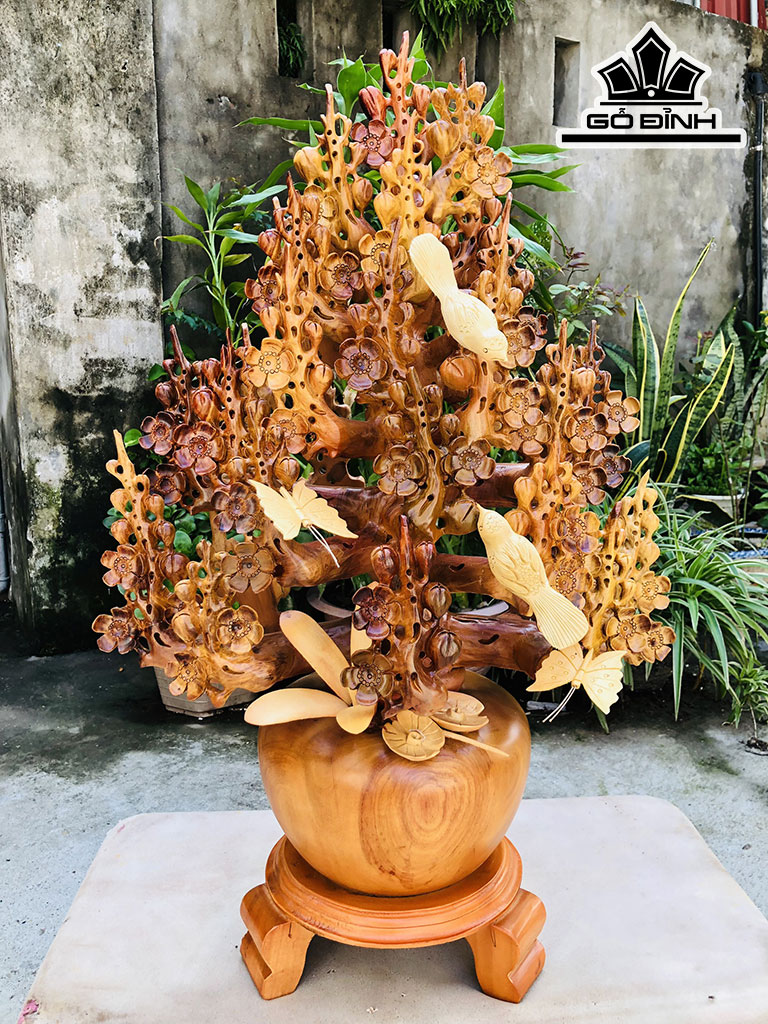 Bình Hoa Gỗ Hương Cao 83 Ngang 52 Sâu 32 (cm)