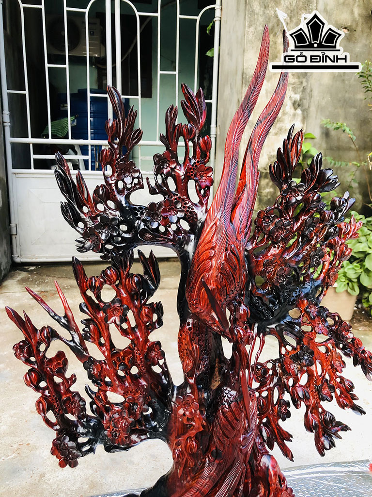 Nhị Điểu Quần Mai Gỗ Trắc Ngang 52 Cao 72 Sâu 25 (cm)