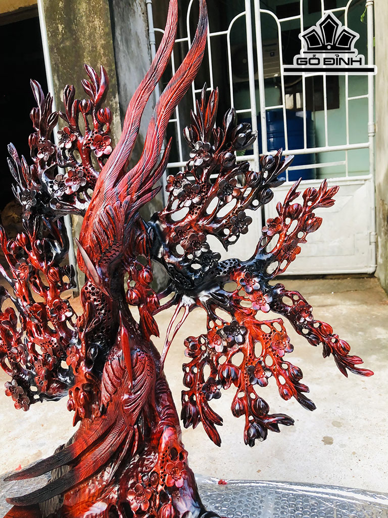 Nhị Điểu Quần Mai Gỗ Trắc Ngang 52 Cao 72 Sâu 25 (cm)