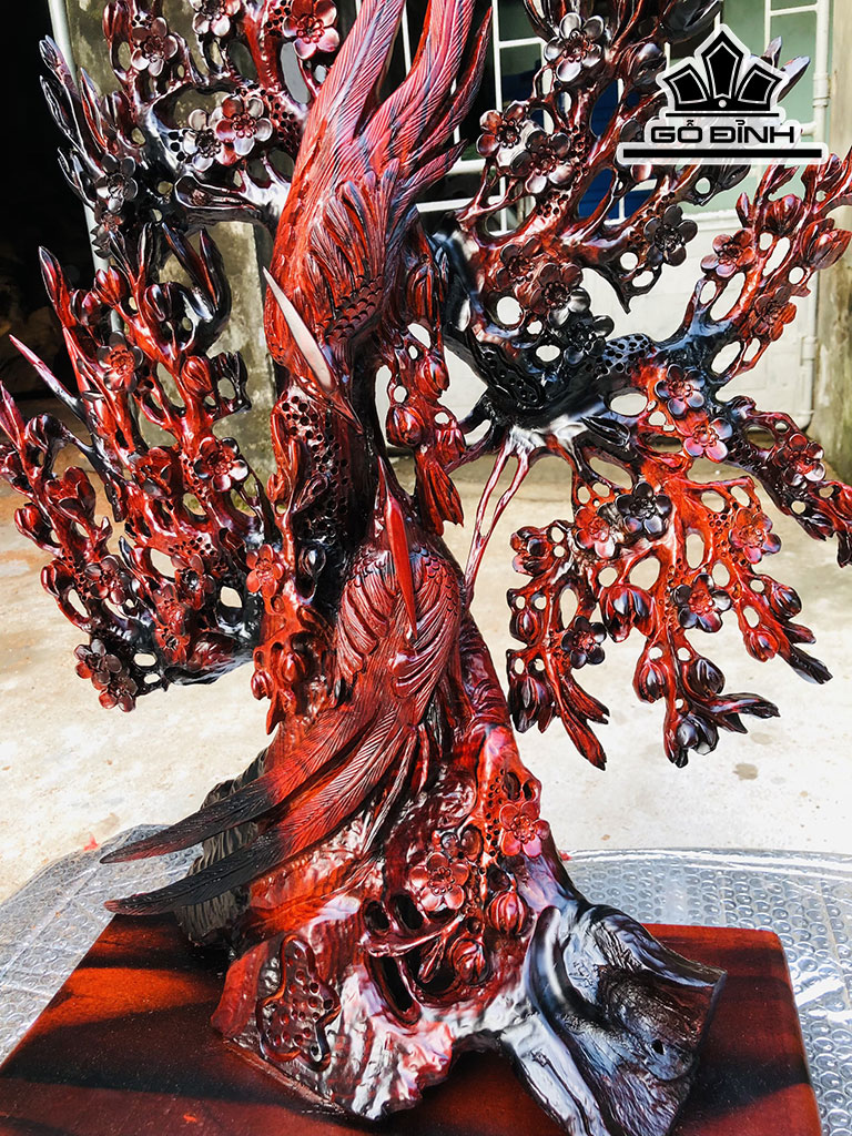 Nhị Điểu Quần Mai Gỗ Trắc Ngang 52 Cao 72 Sâu 25 (cm)