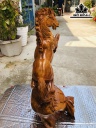 Tượng Ngựa Phong Thủy (Nhất Mã Phi Thiên) Gỗ Hương Ngang 24 Cao 50 Sâu 20 (cm)