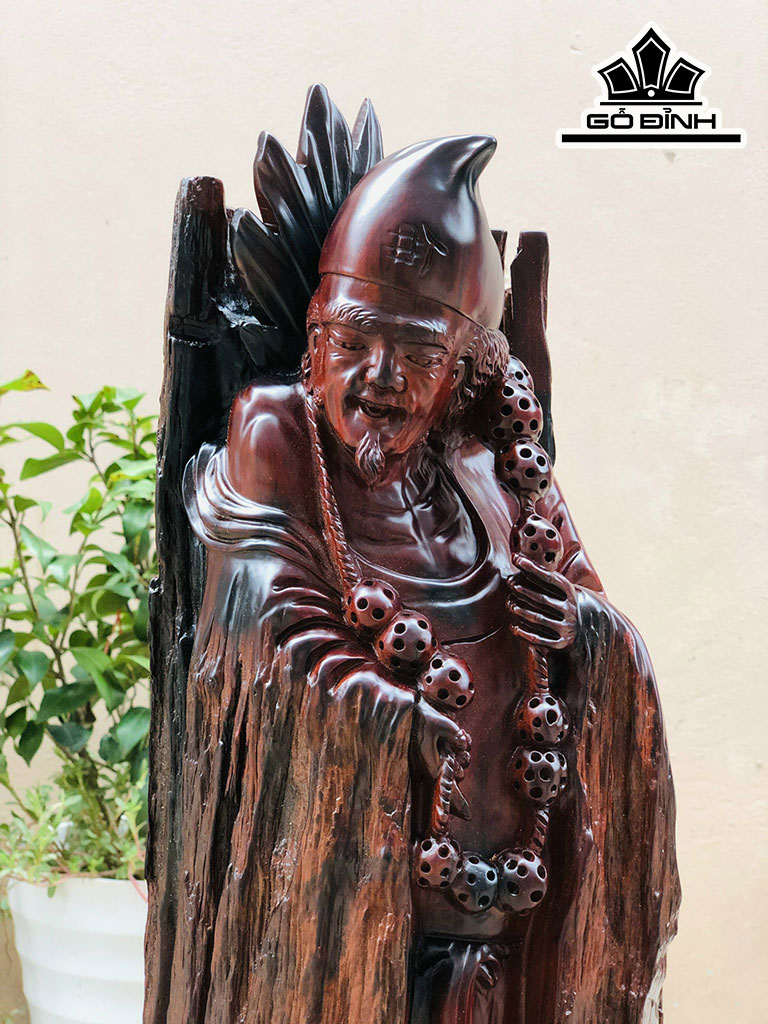 Tượng Tế Công Gỗ Trắc Cao 64 Ngang 21 Sâu 20 (cm)