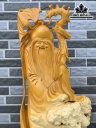 Tượng Ông Thọ Gỗ Nu Dổi Cao 86 Ngang 41 Sâu 28 (cm) 2