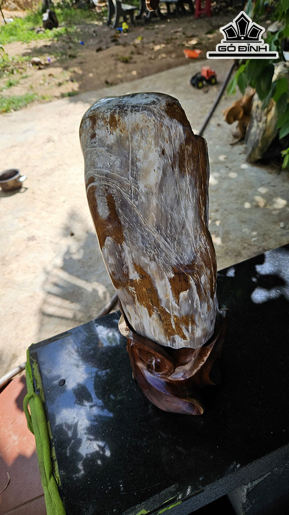 Tác Phẩm Gỗ Hóa Ngọc Cao 52 Ngang 18 (cm) 13kg