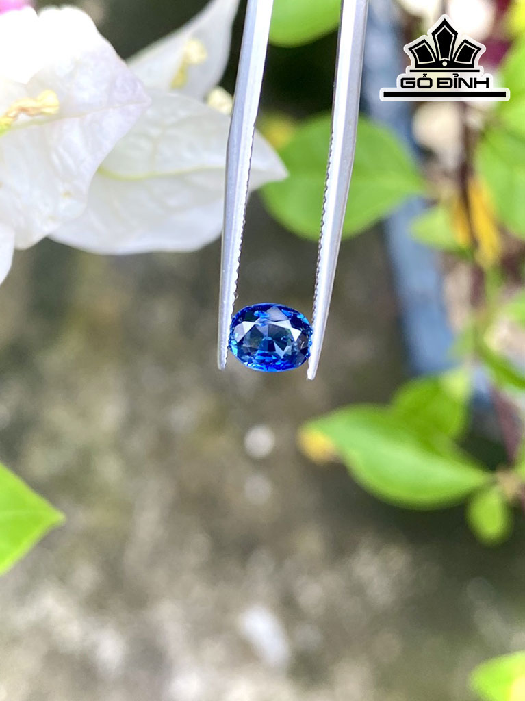 Viên Ngọc Đá Sapphire Cao 6,3 Ngang 5 Sâu 3,4 (mm) 1,07cts