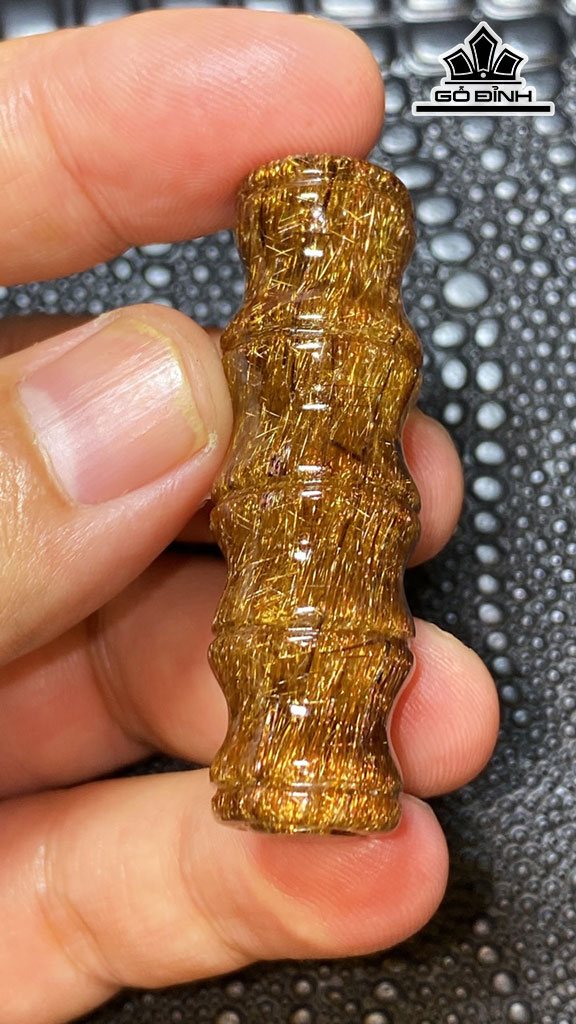 Mặt Dây Chuyền Đá Thạch Anh Tóc Nâu Cao 50 Ngang 18 Sâu 15,6 (mm) 22,8gr