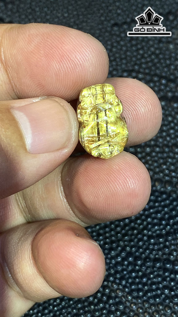 Mặt Dây Chuyền Tỳ Hưu Đá Thạch Anh Tóc Vàng Cao 16,5 Ngang 11 Sâu 8,2 (mm) 2,6gr