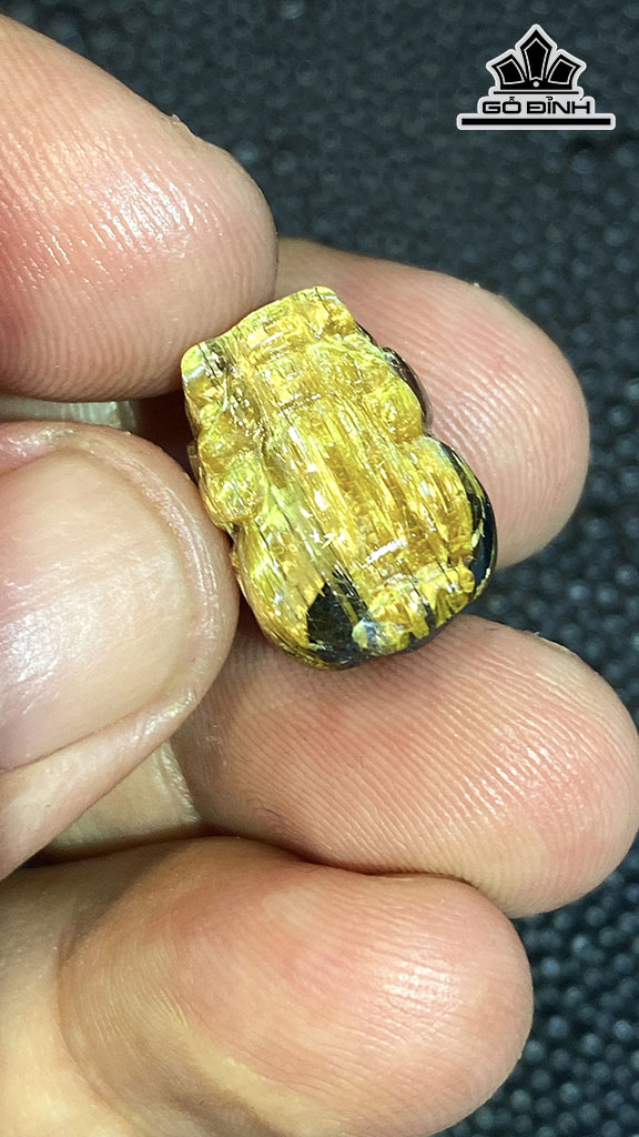 Mặt Dây Chuyền Tỳ Hưu Đá Thạch Anh Tóc Vàng Cao 16,6 Ngang 11,6 Sâu 10 (mm) 3,8gr