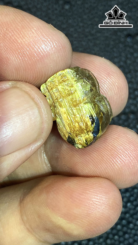 Mặt Dây Chuyền Tỳ Hưu Đá Thạch Anh Tóc Vàng Cao 16,6 Ngang 11,6 Sâu 10 (mm) 3,8gr