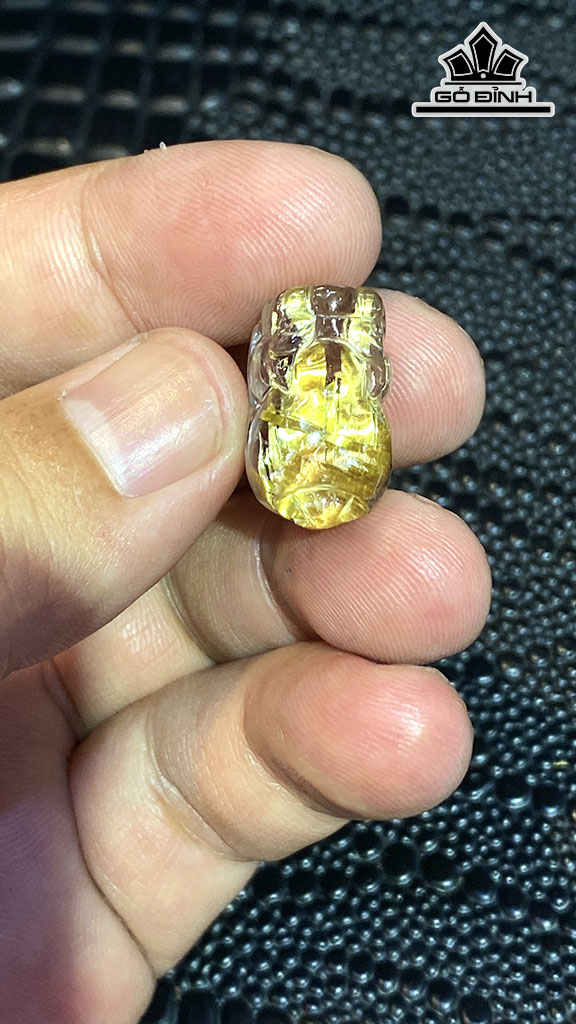 Mặt Dây Chuyền Tỳ Hưu Đá Thạch Anh Tóc Vàng Cao 20 Ngang 11,8 Sâu 11,8 (mm) 5,5gr