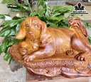 Tượng Chó Gỗ Hương Cao 22 Ngang 44 Sâu 19 (cm)