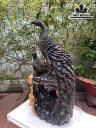 Tượng Chim Gỗ Mun Hoa Cao 63 Ngang 28 Sâu 13 (cm)
