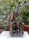 Tượng Chim Gỗ Mun Hoa Cao 63 Ngang 28 Sâu 13 (cm)