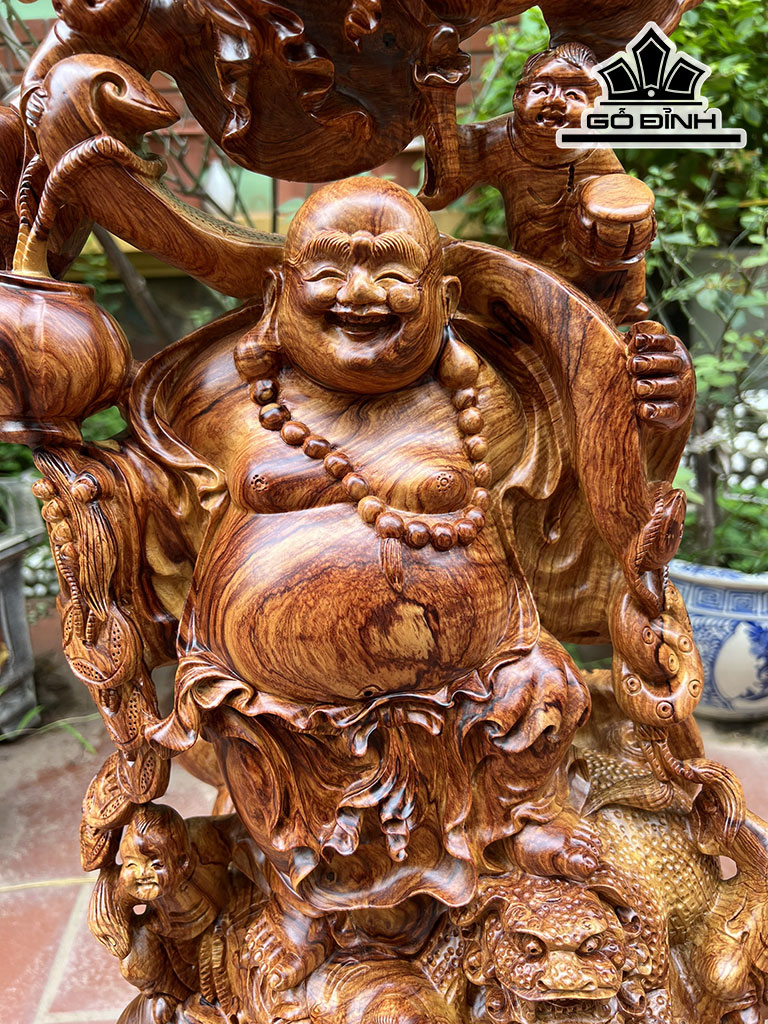 Tượng Phật Di Lặc Ngũ Phúc Gỗ Cẩm Cao 73 Ngang 38 Sâu 28 (cm)