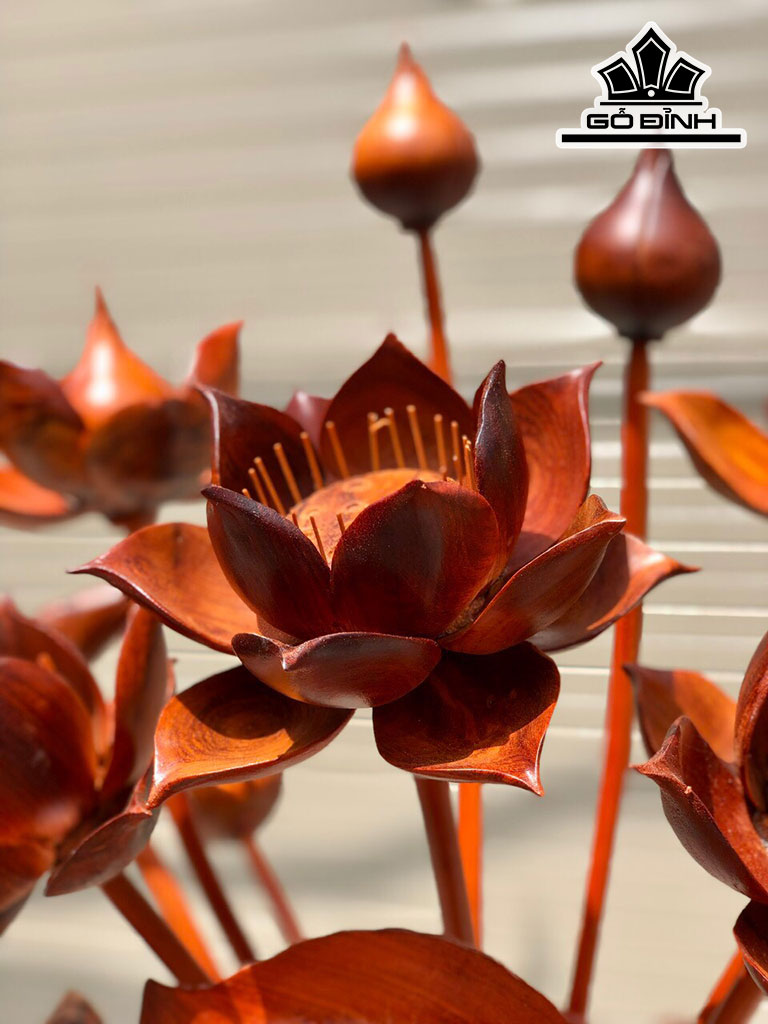 Bình Hoa Sen Gỗ Hương Cao 100 Ngang 61 Sâu 40 (cm)