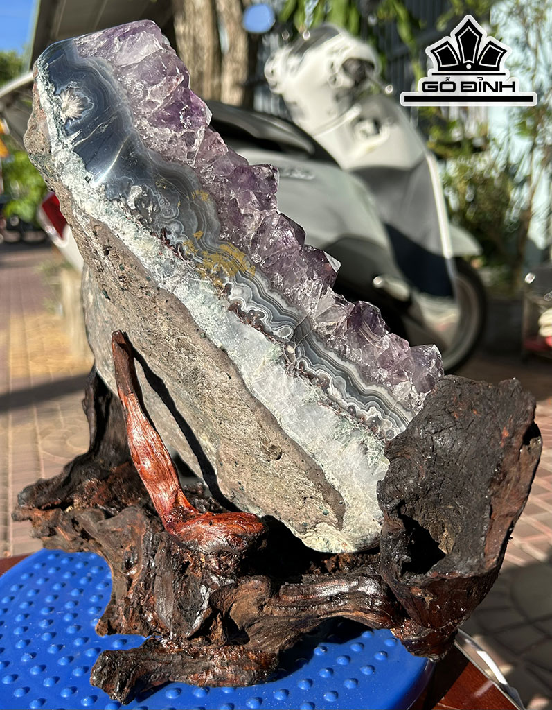 Tinh Thể Đá Thạch Anh Tím Cao 28 Ngang 35 (cm) 5,9kg