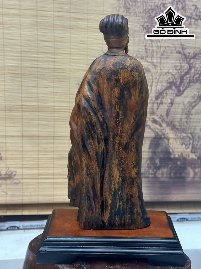 Tượng Gia Cát Lượng Gỗ Hương Cao 50 Ngang 20 Sâu 12 (cm)