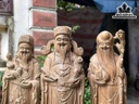 Tượng Phúc Lộc Thọ (Tam Đa) Gỗ Bách Xanh Cao 83 Ngang 32 Sâu 22 (cm)